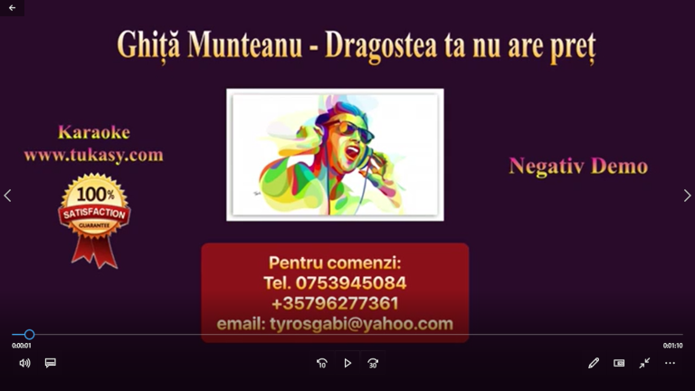 Dragostea ta nu are pret – Ghita Munteanu – Negativ Karaoke Demo by Gabriel Gheorghiu