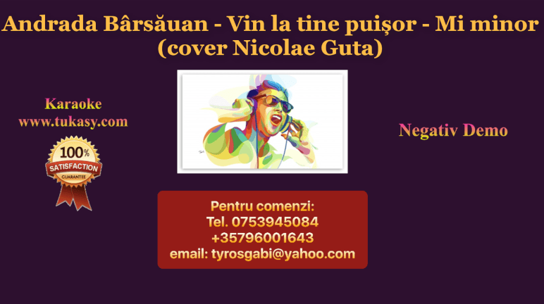 Vin la tine puisor – Mi minor – Andrada Barsauan (cover Nicolae Guta) – Negativ Karaoke Demo by Gabriel Gheorghiu
